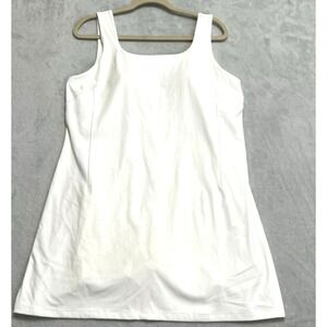 Calia Bodysuit Dress Size‎ XL Mini White Inspire Scoop Back Built In Pockets New